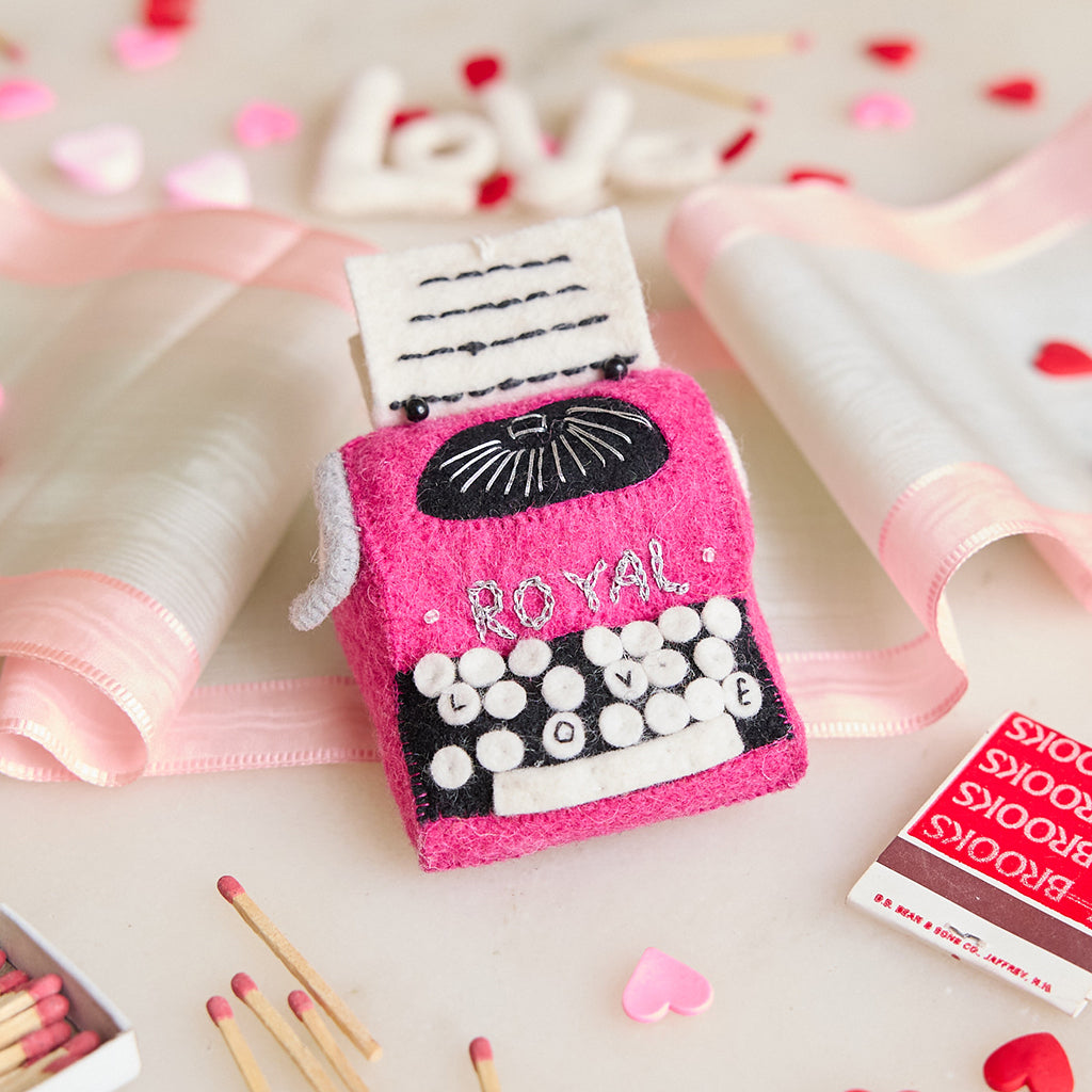 Secret Love Pink Typewriter Ornament