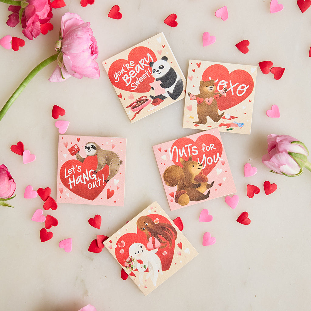 Valentine Animals Mini Cards - Set of 6