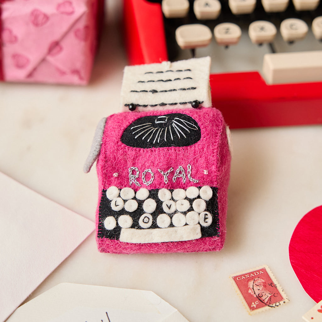 Secret Love Pink Typewriter Ornament