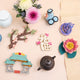 Adorable felt sake pitcher and cups with sakura flowers – perfect gift for Japan lovers, tea bar décor, or cherry blossom collection.