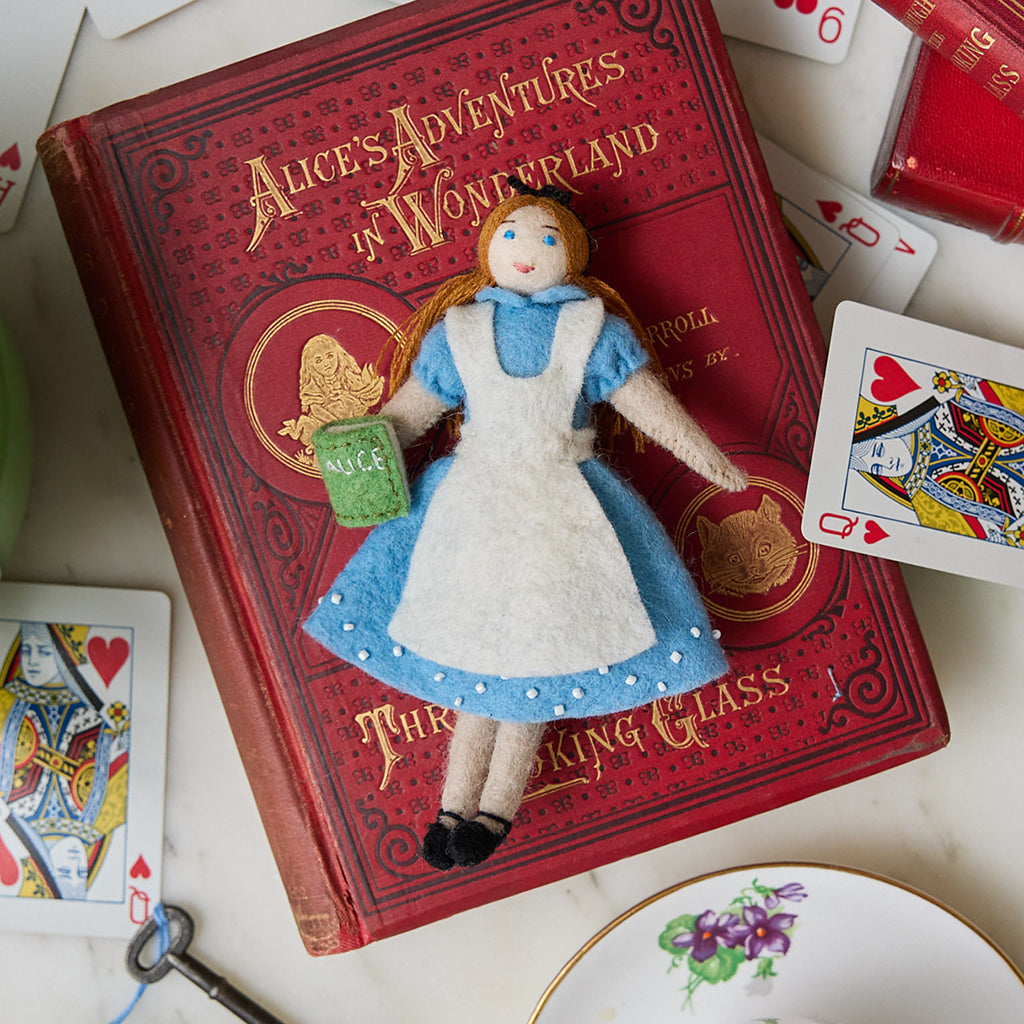 Alice in Wonderland Ornament – Felt Storybook Holiday Decor