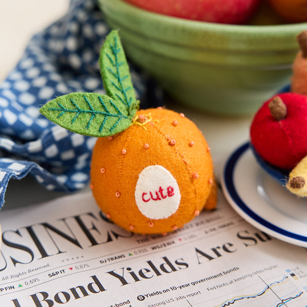 Cute Clementine Ornament | Handmade Felt Fruit Ornament – Craftspring