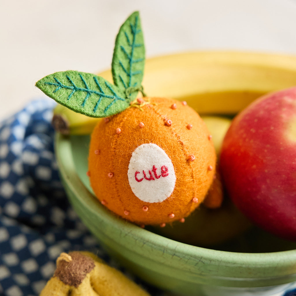 Cute Clementine Ornament | Handmade Felt Fruit Ornament – Craftspring