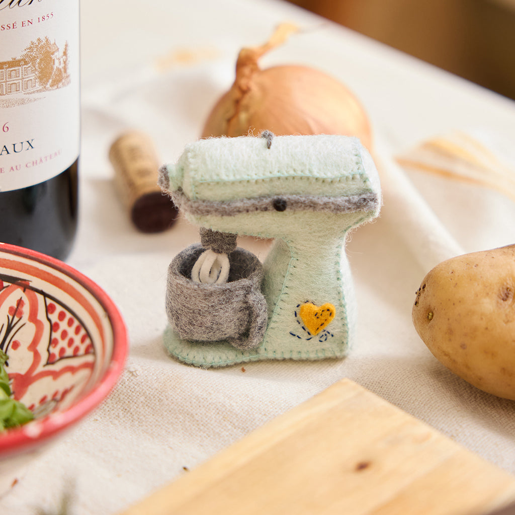 Kitchen Stand Mixer Ornament | Handmade Felt Baker Gift by Craftspring