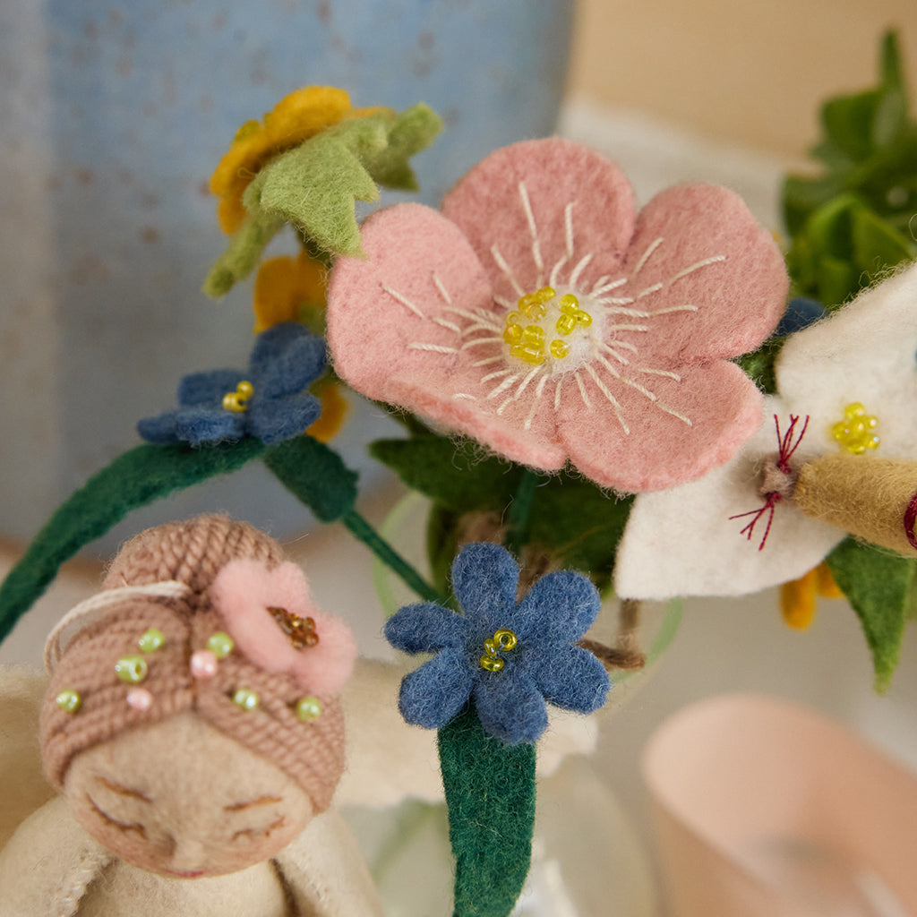 Wildflower Bouquet with Snail & Vase