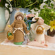 A springtime symbol of care and divine presence – our angel with felt chicks is a meaningful keepsake, pictured here with Saint Francis