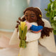 Spring Angel with Bluebird - Deep Brown with Brown Hair