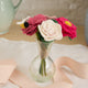 Felt rose bouquet with bee in recycled glass bud vase – handcrafted floral gift