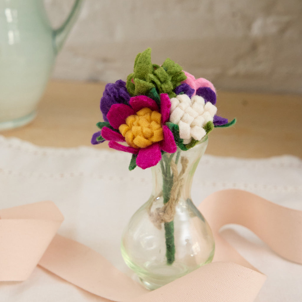 Bundle: Vibrant Flower Bouquets with Vases - Set of 4