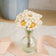 Handmade white felt daisy bouquet in recycled glass bud vase