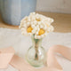 Handmade white felt daisy bouquet in recycled glass bud vase