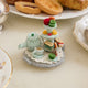 Whimsical tea party ornament bundle with hand-felted wool teacup, saucer, tea set, and tray. Ethically handmade by Kyrgyz and Indian artisans.