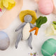 Fair trade wool bunny ornament with garden harvest – handmade in India using natural felted wool.
