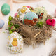 Fox in Wildflowers Embroidered Egg Ornament