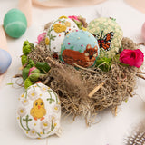 Butterfly on Hydrangea Embroidered Egg Ornament