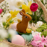 Brown Sitting Bunny with Chicks Ornament