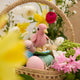 Pink Spring Chick with Flowers Ornament