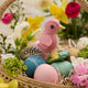 Pink Spring Chick with Flowers Ornament