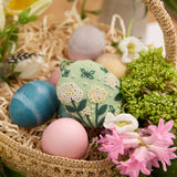 Butterfly on Hydrangea Embroidered Egg Ornament