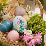 Fox in Wildflowers Embroidered Egg Ornament
