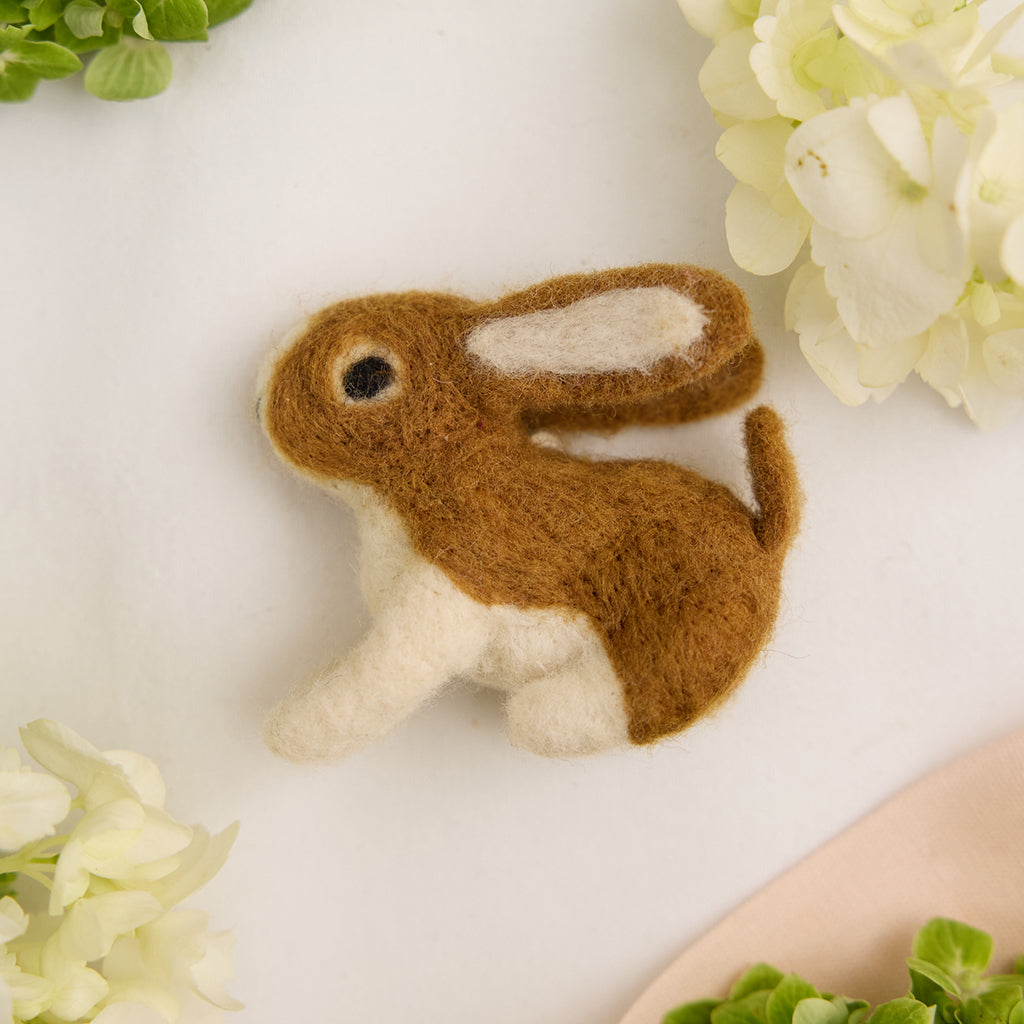 Hand Needle Felted Copper Brown Bunny Ornament – Craftspring