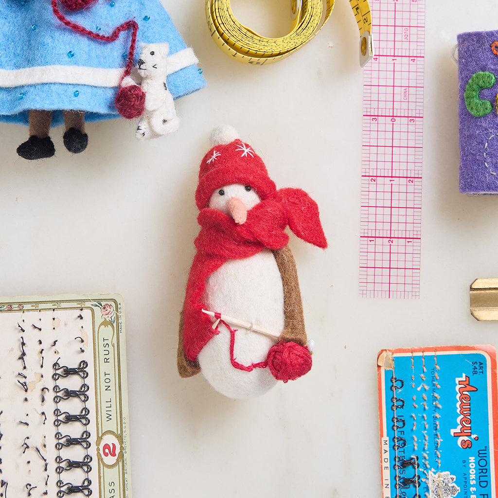 Knitting Snowman Ornament