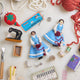 Woman Knitting with Cat Ornament - Brown