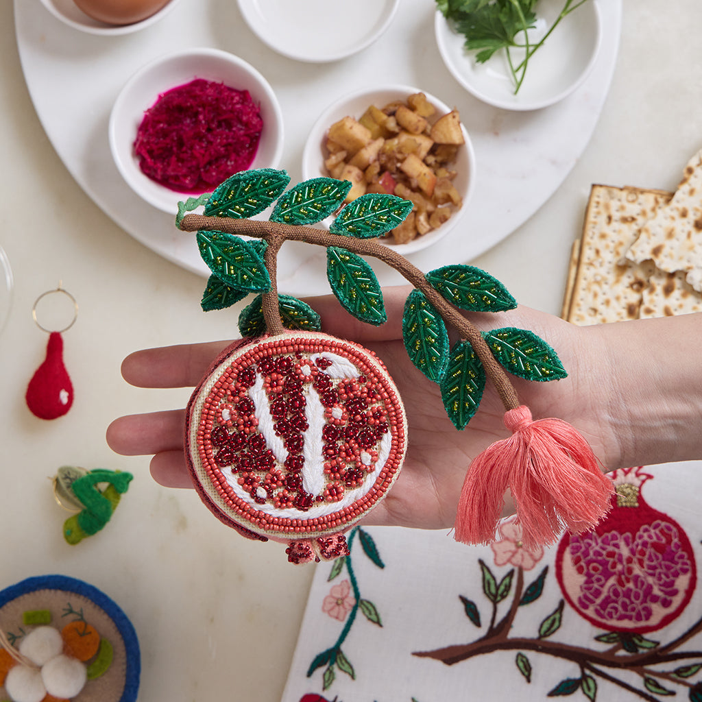 Pomegranate Beaded Ornament