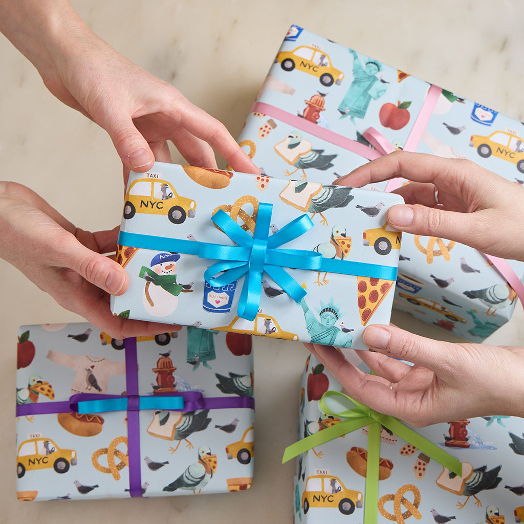 NYC Pigeons Wrapping Paper Sheets Set of 4