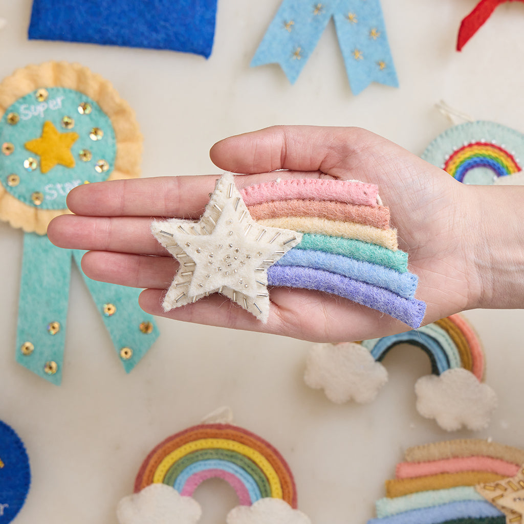 Pastel Rainbow Shooting Star Ornament