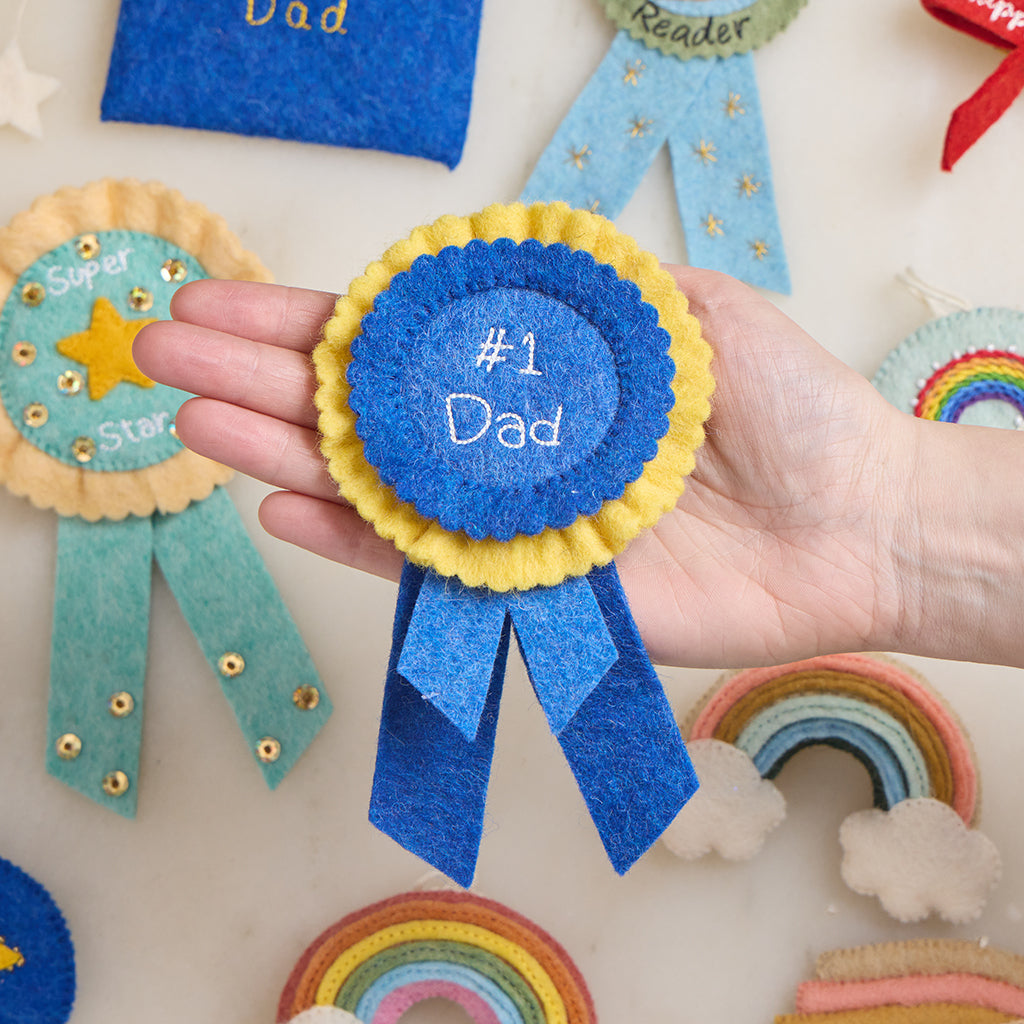 #1 Dad Ribbon Badge