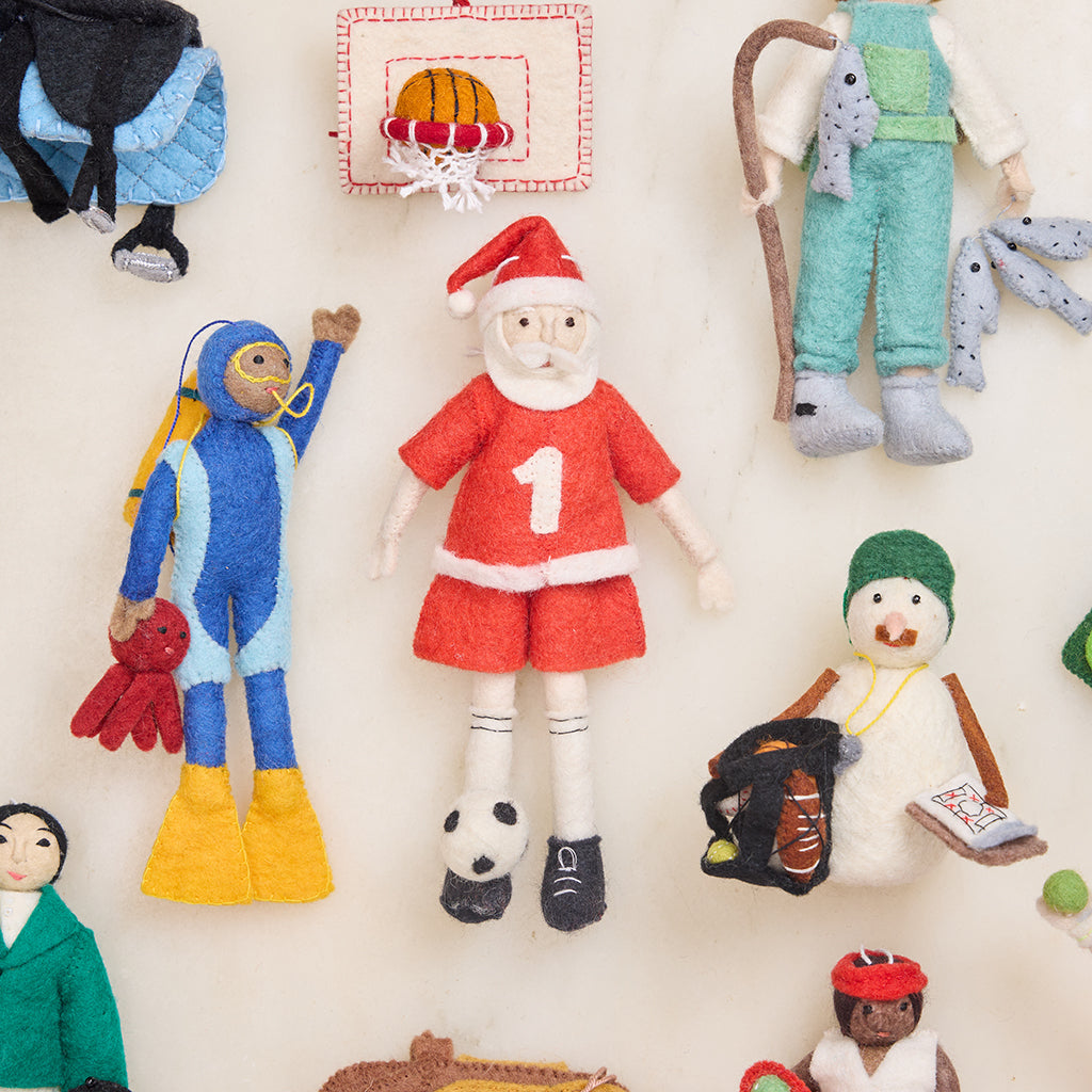 Soccer Santa Ornament