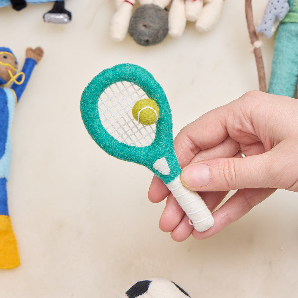 Tennis Racket with Ball Ornament