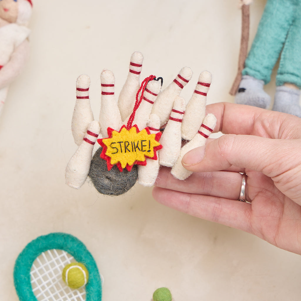 Bowling Ball with Pins Ornament