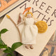 Greek goddess Athena ornament with owl symbol, hand-stitched felt holiday decoration for mythology lovers, educators, and bookworms.