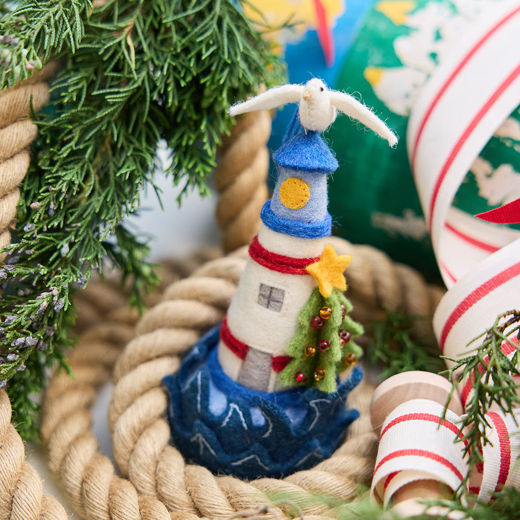Holiday Lighthouse Ornament