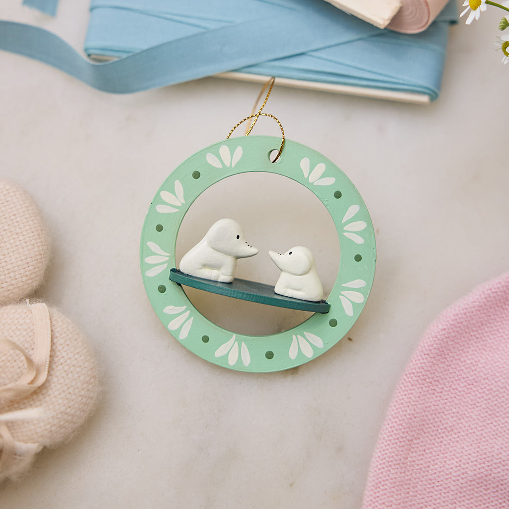 You & Me Elephants Wood Ornament