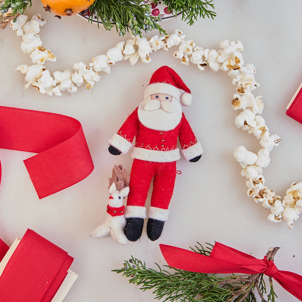Baby Rudolph Santa Ornament
