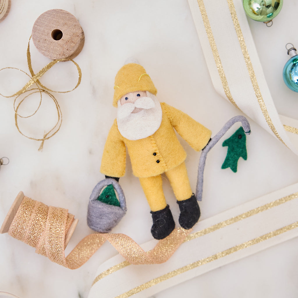Fishing On The Docks Santa Ornament