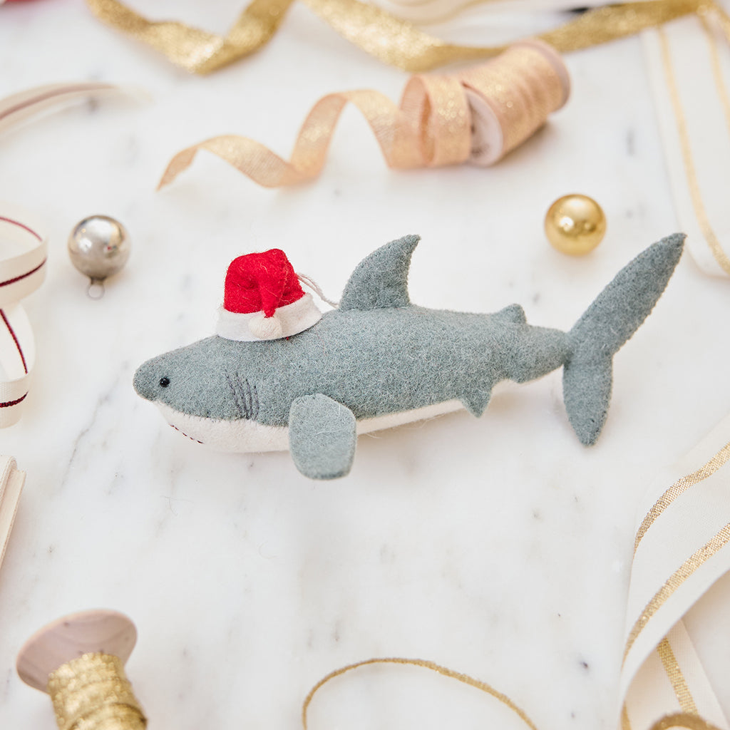 Jolly Santa Shark Ornament