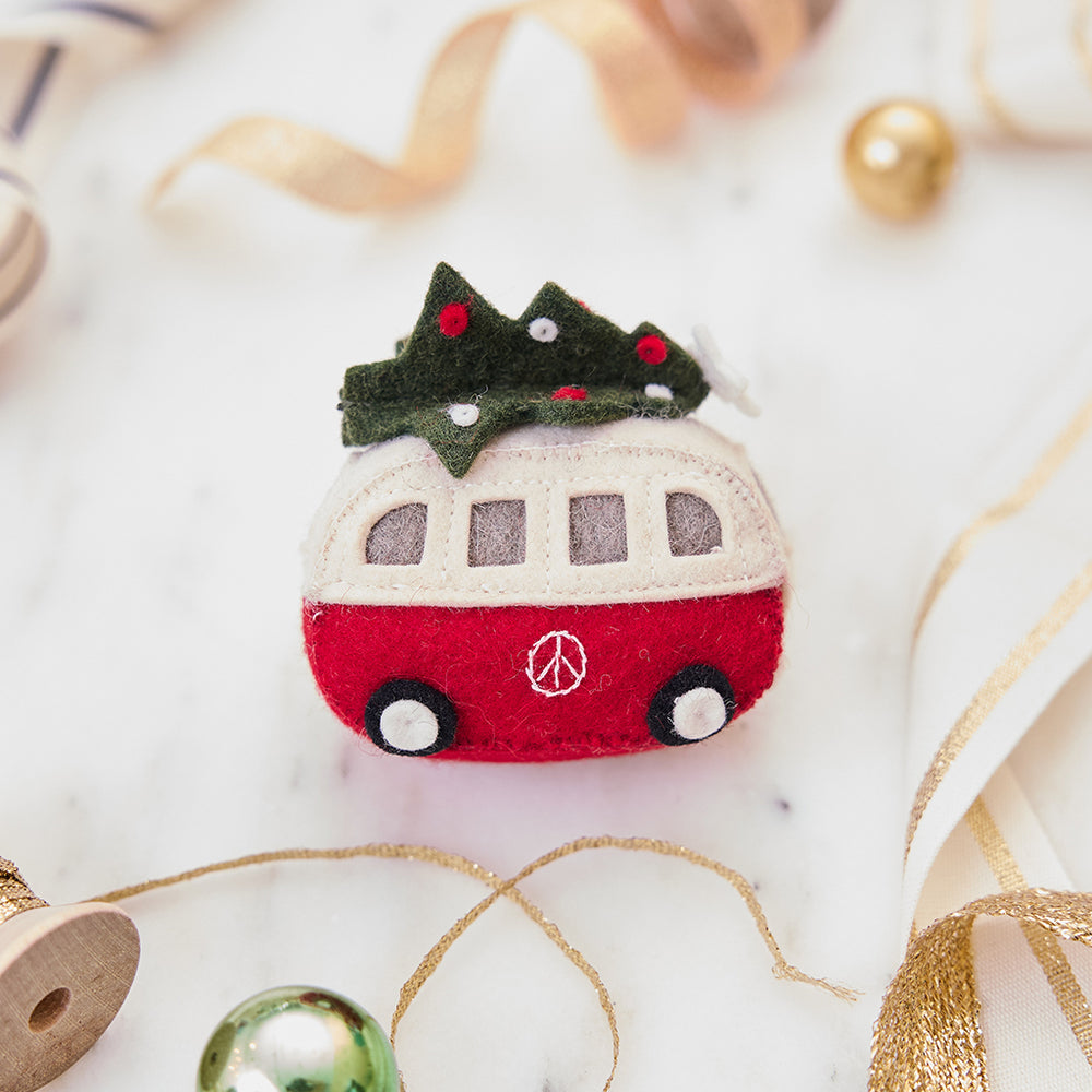 Christmas Tree Hippie Bus Ornament