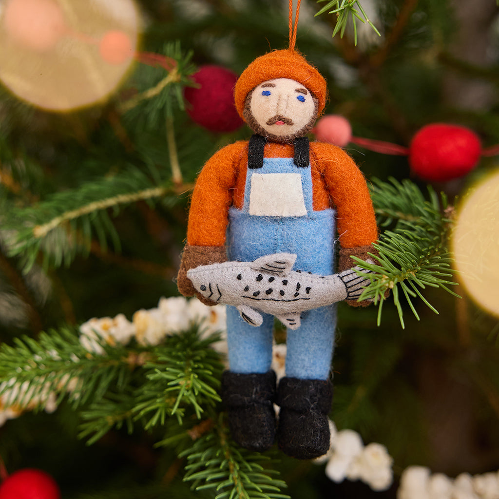 Old Man Salmon Ornament