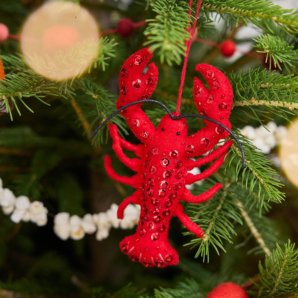 Bejeweled Red Lobster Ornament