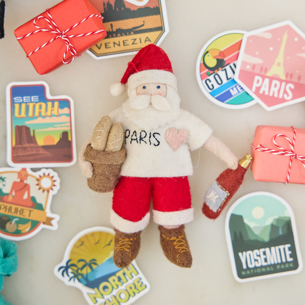 Paris Je T'aime Santa Ornament