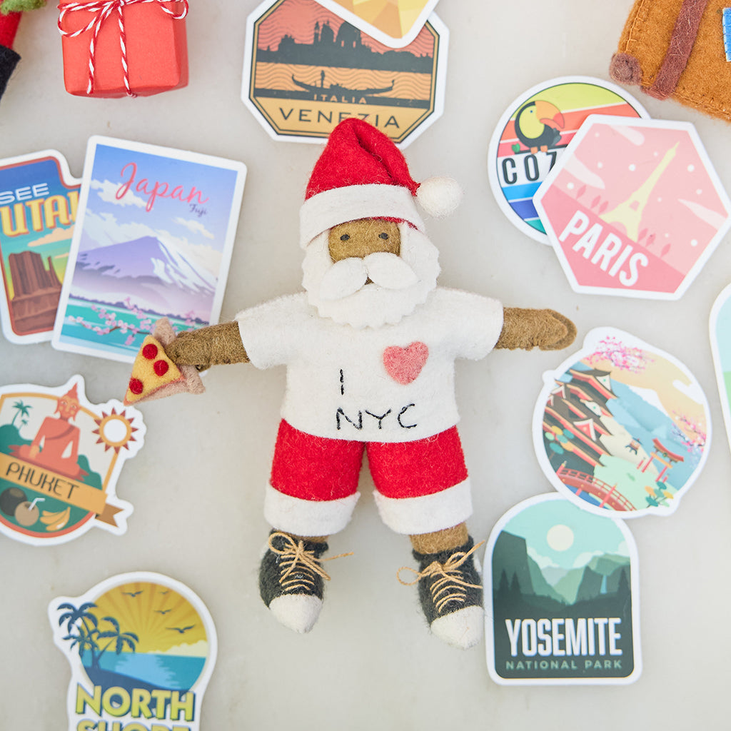 NYC Santa Ornament - Brown
