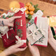 Red Candle Garland Linen Table Runner