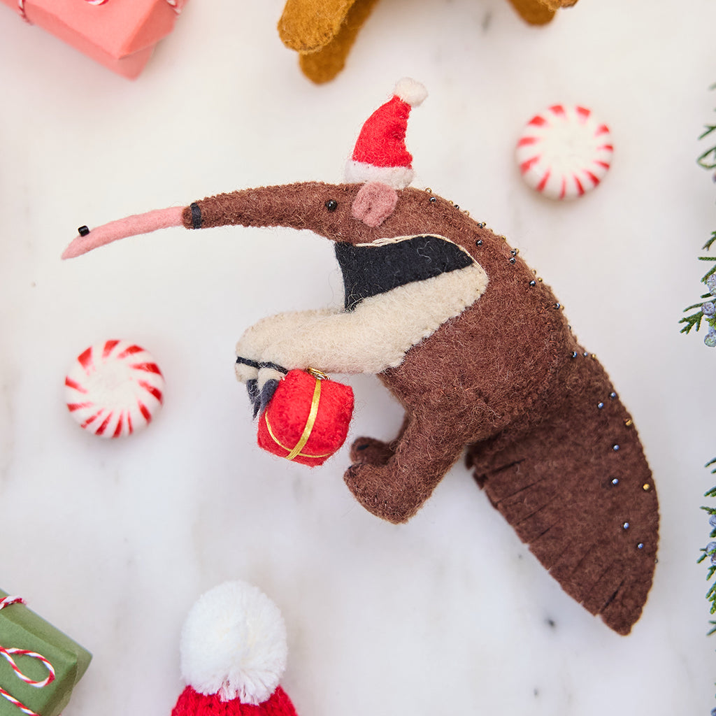 Santa Anteater Ornament