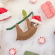 Lazy Santa Sloth Ornament