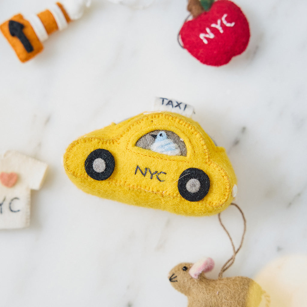 Taxi with Pigeon Ornament