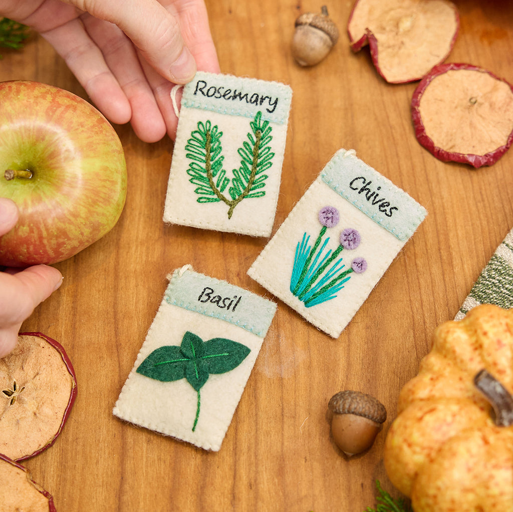 herb garden seed packets Herb Seed Packet Ornaments Set – Garden Christmas Decor